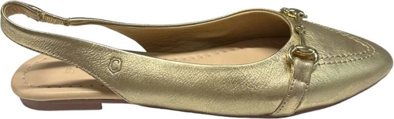 Carmela Leren Ballerina met Accessoire Leren Zool Yellow Dames