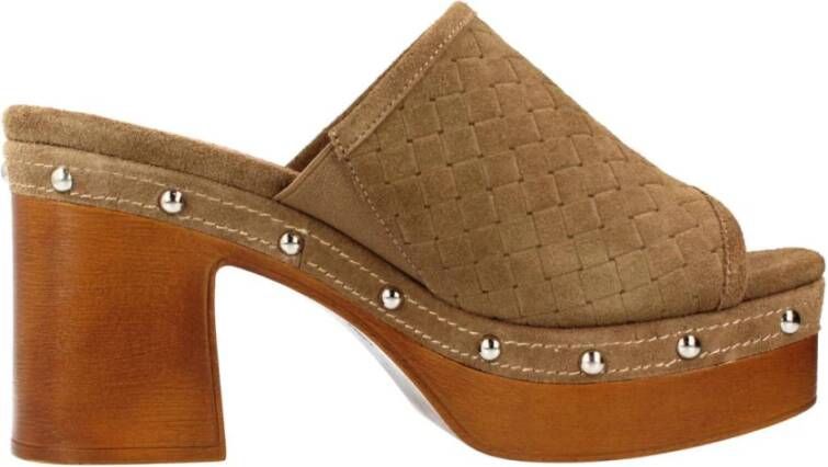 Carmela Stijlvolle Heeled Mules Sandaal Brown Dames