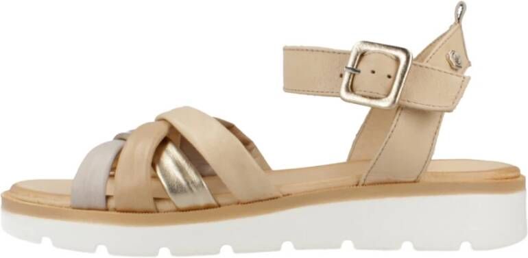 Carmela Stijlvolle Platte Sandalen Beige Dames