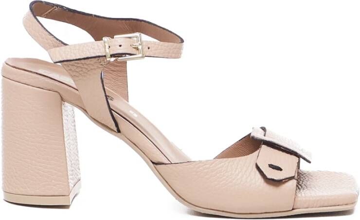 Carmens Nude Leren Sandalen met Vierkante Neus Pink Dames