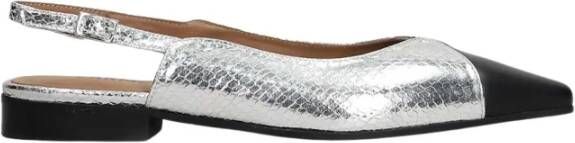 Car s Zilveren Slingback Leren Sandalen