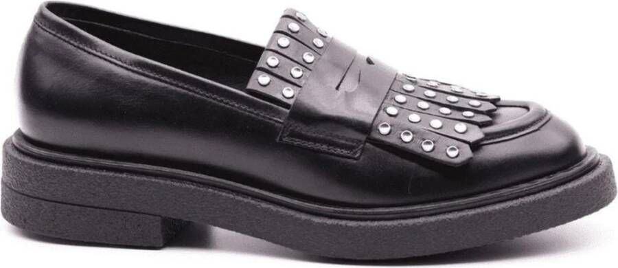 Carmens Zwarte Fringe Loafers Black Dames