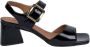 Carmens Zwarte Geborsteld Leren Sandalen met Gesp Black Dames - Thumbnail 1