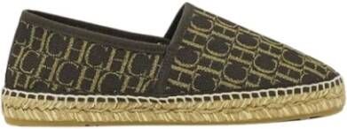 Carolina Herrera Bruin en Goud Canvas Espadrilles Brown Dames