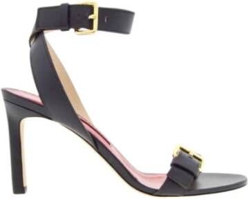 Carolina Herrera Bruin lederen kruisband sandaal met hak