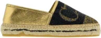 Carolina Herrera Gouden Bezaaide Espadrilles met CH Initialen Multicolor Dames