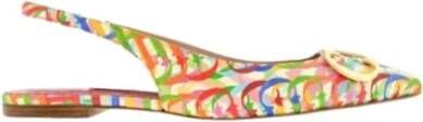 Carolina Herrera Platte Leren Schoenen met Multicolor Print Multicolor Dames