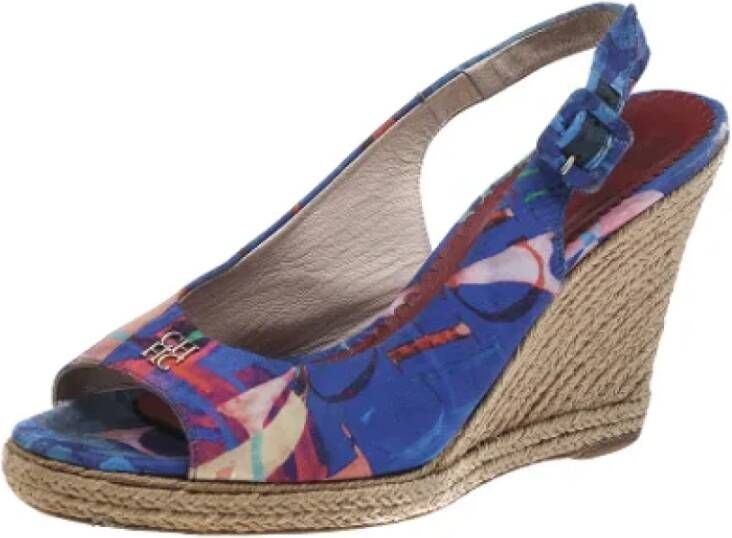 Carolina Herrera Pre-owned Fabric sandals Blue Dames