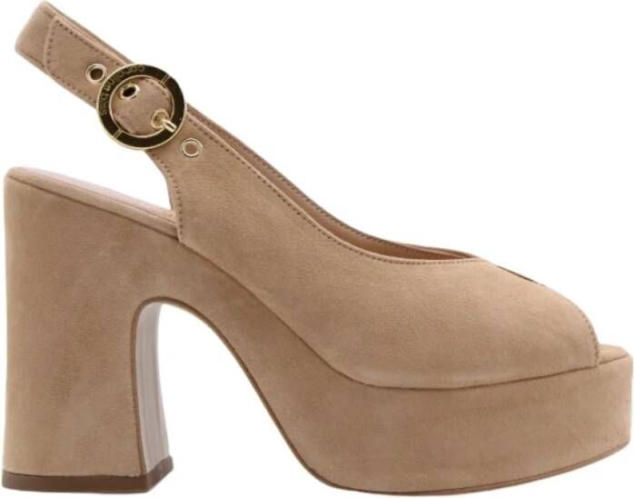 Caroline Biss Stijlvolle Sandaal met Dotje Beige Dames