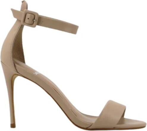 Carrano Leren Sandalen Taupe 100mm Hak Brown Dames