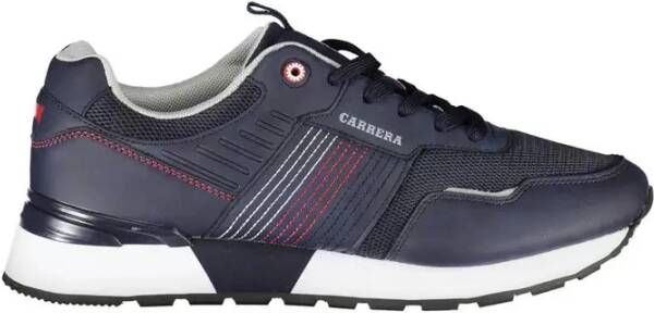 Carrera Blauwe Polyester Sneaker met Veters en Logo Blue Heren