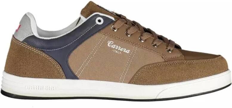 Carrera Bruine Polyester Sneaker met Contrasterende Details Bruin Heren