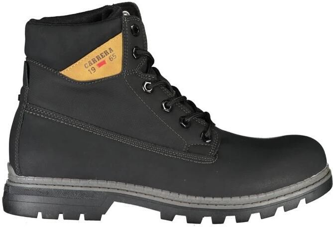Carrera Heren Zwarte Veterschoen met Contrastdetails Black
