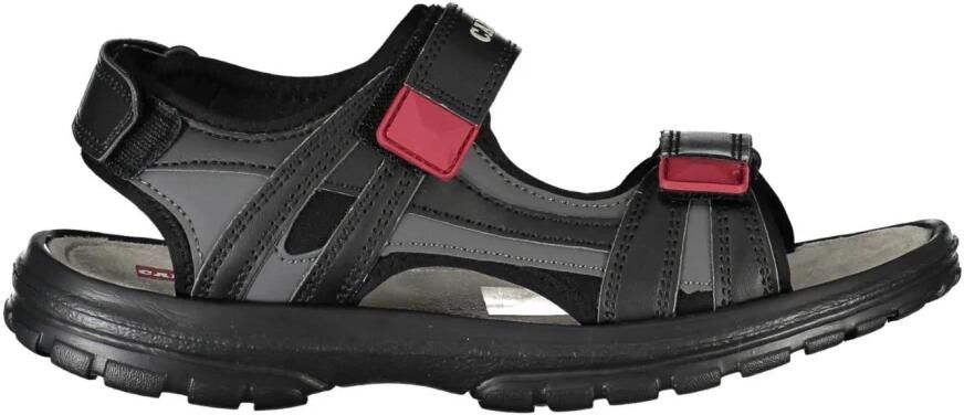 Carrera Heren Zwarte Strap Sandaal met Contrastdetails Black Heren