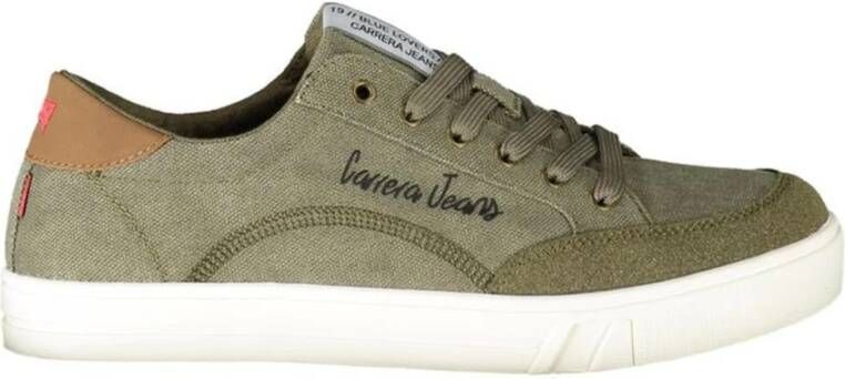 Carrera Groene Polyester Sneaker met Veters Contrastdetails Logo Green Heren