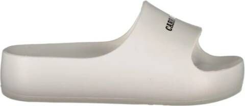 Carrera Witte Polyethyleen Plateau Slippers met Logo White Dames