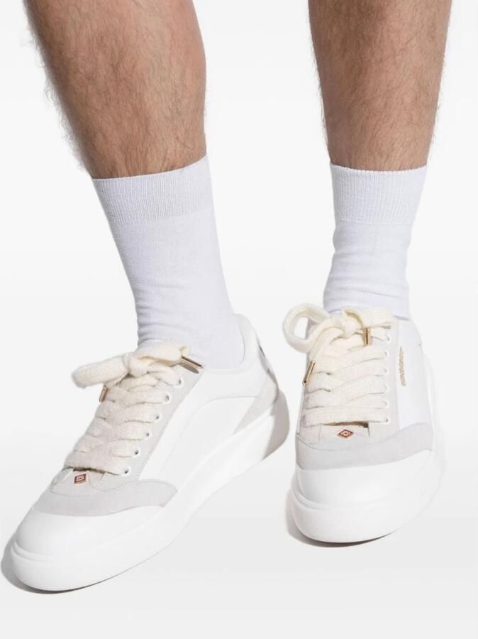 Casablanca Witte Leren Sneakers Ronde Neus