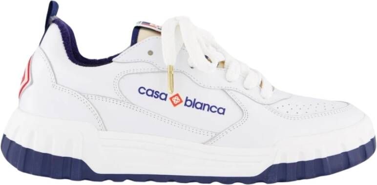 Casablanca Wit Marineblauw Court Sneakers White Heren