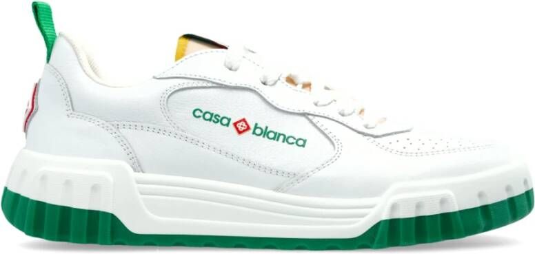 Casablanca Low-Top Sneakers Court Sneakers Leather White Green in wit