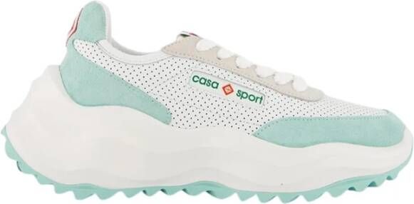 Casablanca Logo Leren Sneakers Wit Blauw