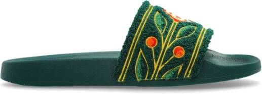 Casablanca Groene Synthetisch Leren Instap Sandalen