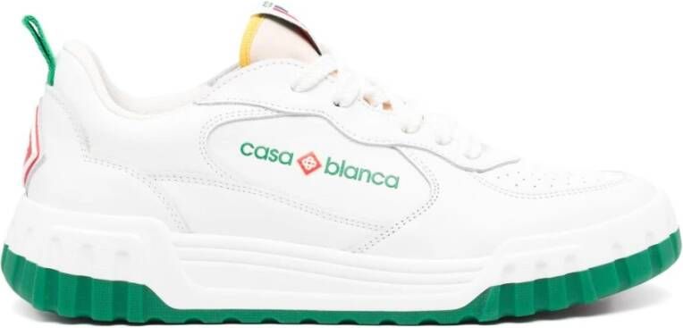 Casablanca Witte Groene Sneakers Stijlvol Comfortabel Elegant White Heren