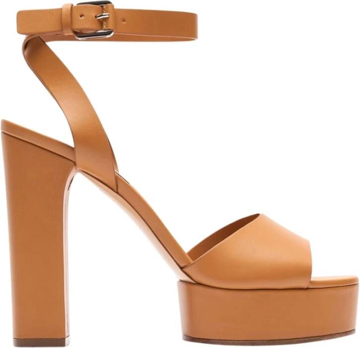 Casadei Betty Leren Plateausandalen
