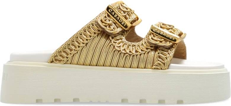 Casadei Birky platform slides Yellow Dames