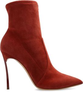 Casadei Blade enkellaarzen met hak in suède Bruin Dames