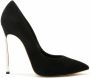 Casadei Luxe Zwarte Suède Hakken Black Dames - Thumbnail 1