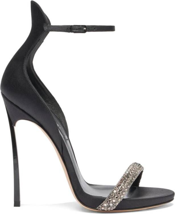 Casadei Blade Stratosphere Satin Sandaal Black Dames