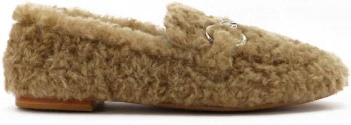 Casadei Bont mocassins slip-on karamel kleur
