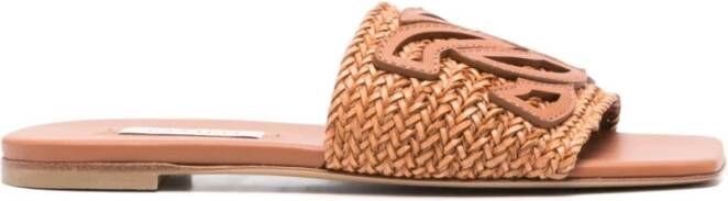Casadei Bruin Leren Sandalen Open Neus