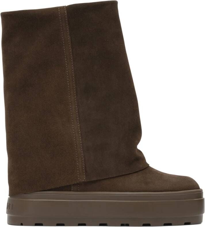Casadei Bruine Suède Enkellaarzen Elegante Stijl