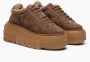 Casadei Bruine suède sneakers met 5 cm zool - Thumbnail 1