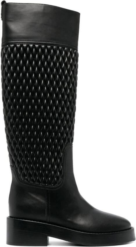 Casadei Gewatteerde kniehoge Hoge Laarzen voor de winter Black Dames