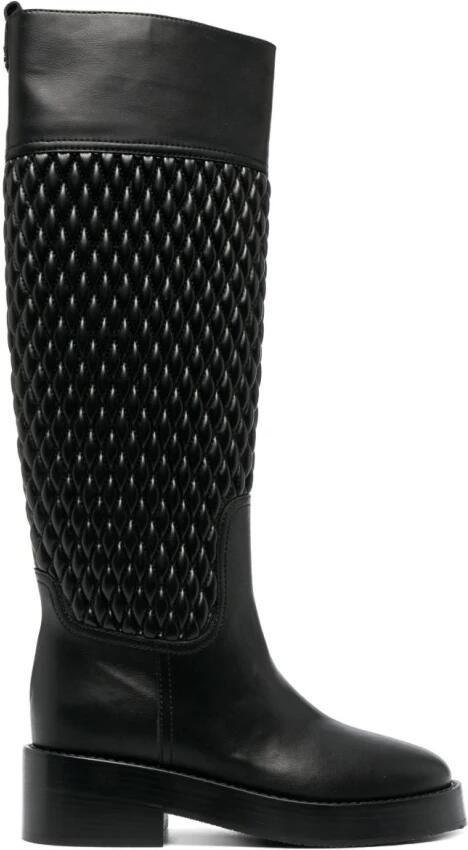 Casadei Gewatteerde kniehoge Hoge Laarzen voor de winter Black Dames