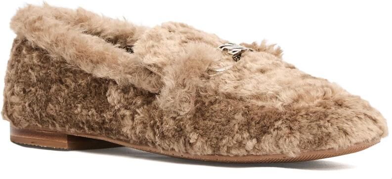 Casadei Beige Faux Fur Moccasins - Foto 3