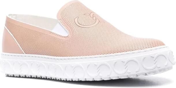 Casadei Beige Leren Slip-On Sneakers