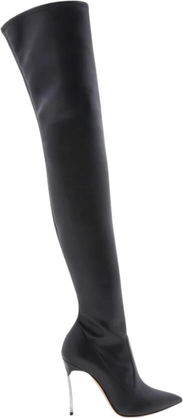 Casadei Zwarte Blade Overknee Laarzen Black Dames