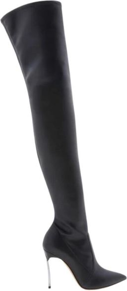 Casadei Zwarte Blade Overknee Laarzen Black Dames