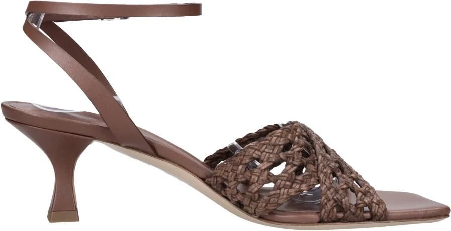Casadei Gevlochten leren sandalen met hak - Foto 4