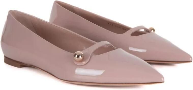 Casadei Glanzende Ballerina`s met Puntneus