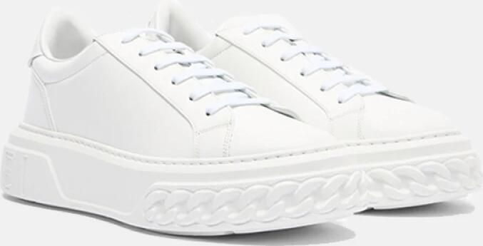 Casadei Kettingdetail Ronde Neus Rubberen Zool Sneakers - Foto 3