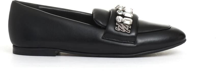 Casadei Leren Loafer met Kristallen Gesp