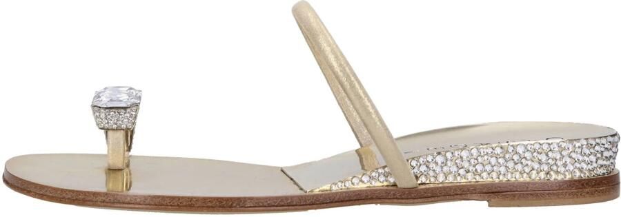 Casadei Leren muiltjes met Swarovski-kristallen
