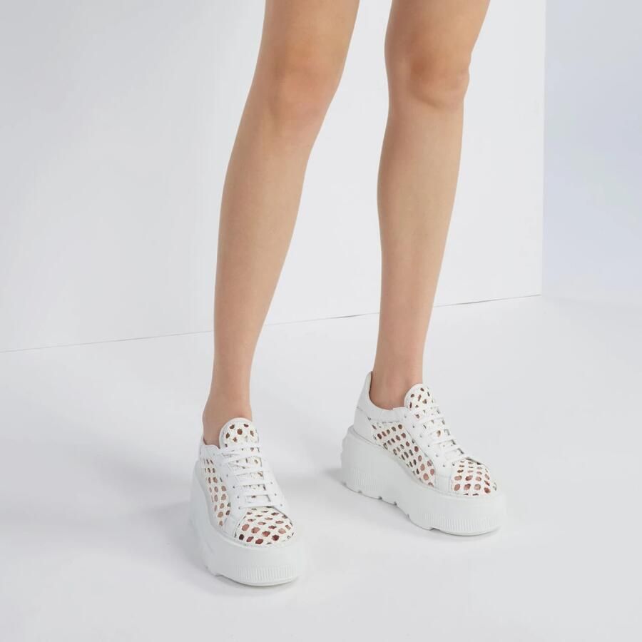 Casadei Gewatteerde witte leren sneaker White Dames - Foto 2