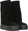 Casadei Boots Black Boots With Turn-Up With Platform In Suede in zwart - Zwart