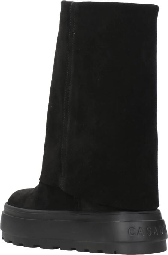 Casadei Boots Black Boots With Turn-Up With Platform In Suede in zwart - Foto 4