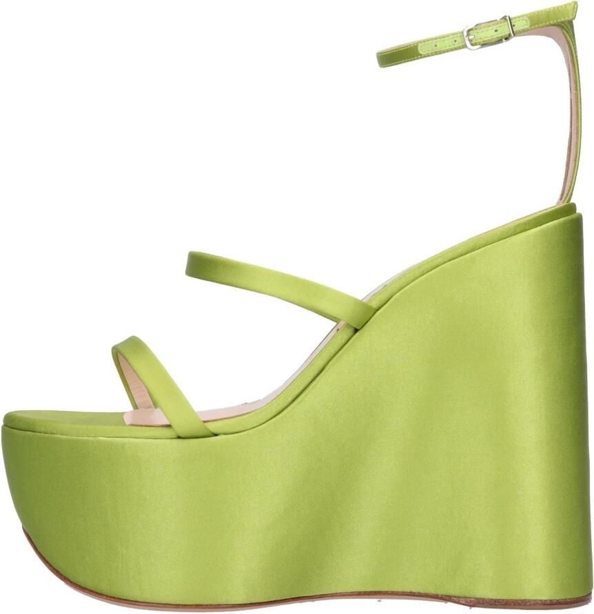 Casadei Satijnen en Plexi Sleehak Sandalen